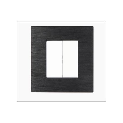 Crabtree Amare Combined Eclipse Black Metal Front Plate Square 8M, ACNPMCBV08